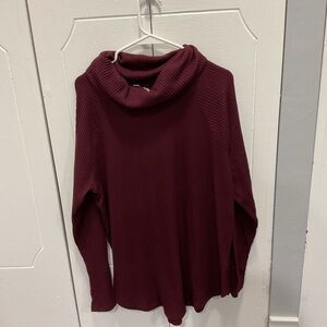 Sonoma Red Cowled Neck Long Sleeve